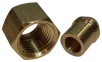 (image for) Oil pipe union + nut, 1/4 BSP for 1/4 inch pipe, solder on, brass ea
