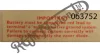 (image for) Decal, 'Battery Lead Red to +', red on white