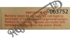(image for) Decal, 'Battery Lead Red to +', red on white