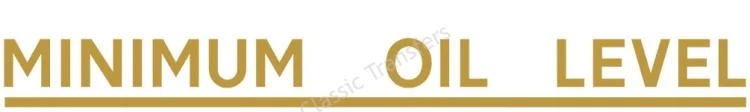 (image for) Decal, Minimum oil level, gold, ea, vinyl
