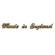 (image for) Decal, 'Made in England', script, gold with black border, waterslide