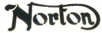 (image for) Decal, tank, black, large, gold border, Norton