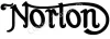 (image for) Decal, tank, black, small, curly script, Norton pre 1929
