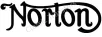 (image for) Decal, tank, black, small, curly script, Norton pre 1929