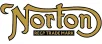 (image for) Decal, tank top, gold, small, Reg Trade Mark, Norton