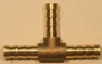 (image for) Fuel pipe 3 way T piece, barbed, 1/4inch 6mm brass