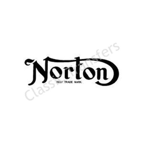 (image for) Decal, tank, black, small, Reg Trade Mark, Norton