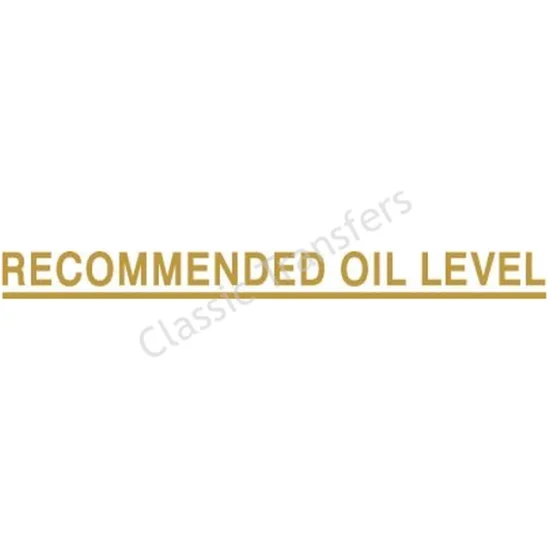 (image for) Decal, Recommended oil Level, gold, Norton c1959+