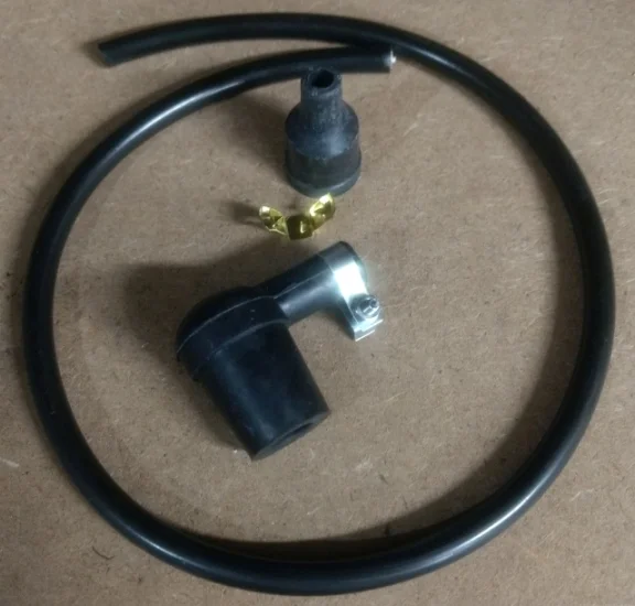 (image for) Spark plug HT lead + plug cap, copper core, terminator disk