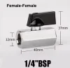(image for) Oil line ball valve (tap), chromed brass, Female to female 1/4 BSP