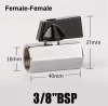 (image for) Oil line ball valve (tap), chromed brass, Female to female 3/8 BSP