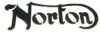 (image for) Decal, tank, black, large, gold border, Norton