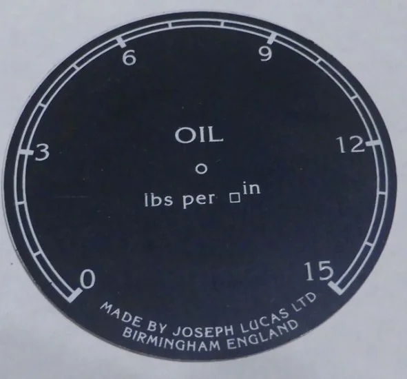 Modal Additional Images for Oil pressure gauge face plate, 1-3/16" diam