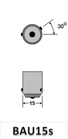 Modal Additional Images for Bulb, Indicator, 12V 21w, Amber, BAU15S staggered pins