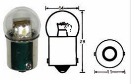 Bulb, Indicator / parking , LED 12v amber -ve earth (pr)