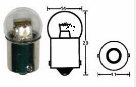 (image for) Bulb, Indicator / parking , LED 12v amber -ve earth (pr)