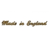 Decal, 'Made in England', script, gold with black border, waterslide