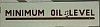 Decal, Minimum oil Level, black