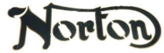 (image for) Decal, tank, black, large, gold border, Norton