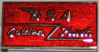 (image for) Badge, lapel, BSA , red, Golden Flash, rectangular