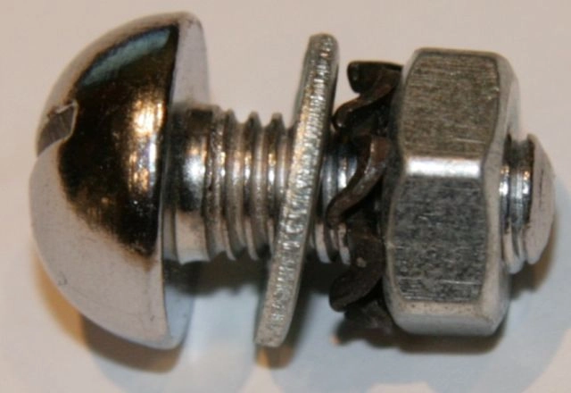 (image for) Bolt, domed + nut, (set screw), for mudguard stays