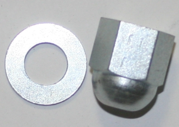 (image for) Nut and washer, footrest rod, 7/16in x 20, domed, Norton E3220