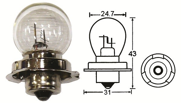 Bulb, Headlight, 12v 15w, Tungsten, Yamaha Jog