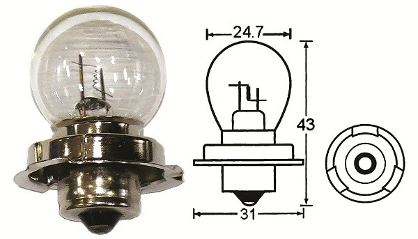 (image for) Bulb, Headlight, 12v 15w, Tungsten, Yamaha Jog