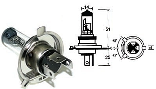 (image for) Bulb, Headlight, P43t-38, 12v 60/55w h4, Halogen