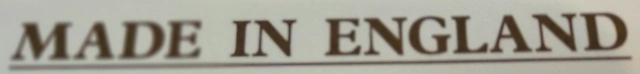 (image for) Decal, 'Made in England', script, gold, Commando