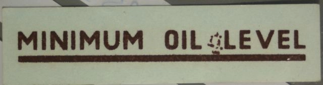 (image for) Decal, Minimum oil Level, black