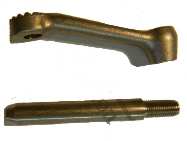 (image for) Footrest hanger and spindle, Norton, left hand side