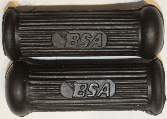 Footrest rubber, BSA, sq hole, scripted, (pair)