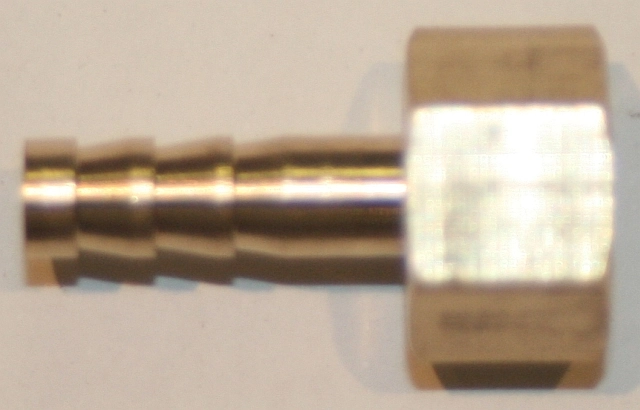 (image for) Fuel pipe adaptor 1/4 BSP female to barb, 1/4 inch (6mm)