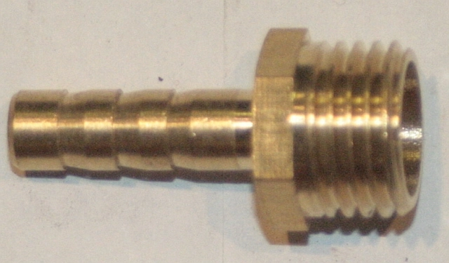 (image for) Fuel pipe adaptor 1/4 BSP male to barb, 1/4 inch (6mm)