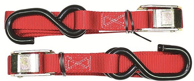 Tie Down strap 25mm soft hook Red (pr)