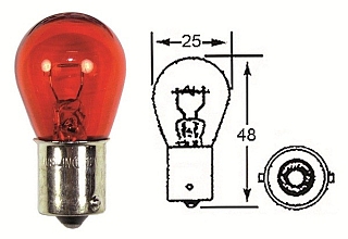 Bulb, Indicator, 12V 21w, Amber, BA15S large head