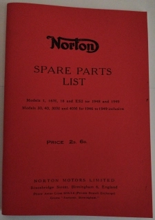 (image for) Norton spare parts list, 1949