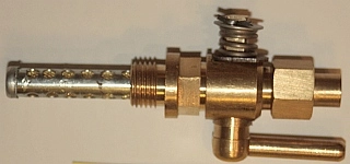 (image for) Tap, petrol, lever arm old style, brass, 1/4in BSP