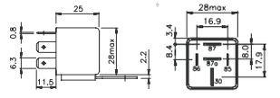 (image for) Relay, 6 volt 40A, SPDT for headlights, horns etc