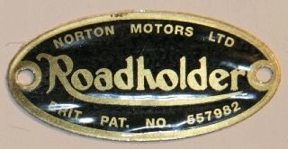 (image for) Badge, front forks, inc rivets, Norton LRH (ea)