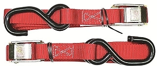 (image for) Tie Down strap 25mm soft hook Red (pr)