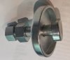 Rear chain/wheel adjuster bolt + nut+ cup, Norton plunger frame assy