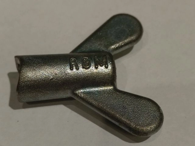 Modal Additional Images for Brake rod spring wing nut, rear, long, Norton 1/4" x 26tpi